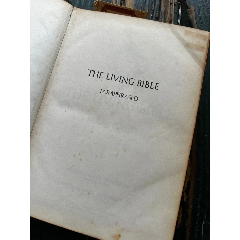 The‎ Living Bible Paraphrased 1973 Tyndale House Publishers Vtg Hardcover Brown